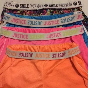 4 pairs of girls athletic shorts, Justice & Kohls
